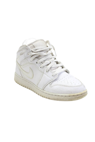 Nike Boys Air Jordan Lace-Up High-Top Platform Casual Sneakers White Size 7