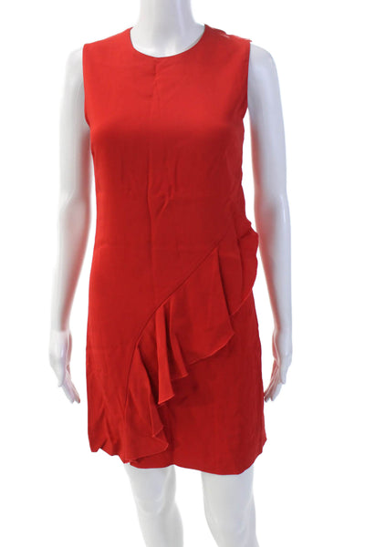 A.L.C. Womens Sleeveless Ruffled Detail Knee Length Dress Red Size 2