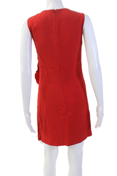 A.L.C. Womens Sleeveless Ruffled Detail Knee Length Dress Red Size 2