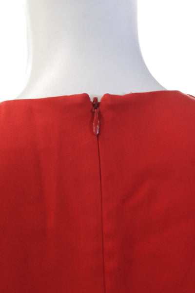 A.L.C. Womens Sleeveless Ruffled Detail Knee Length Dress Red Size 2