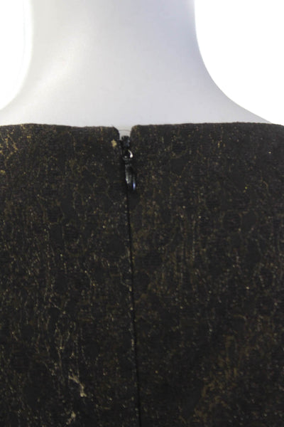 Rickie Freeman Teri Jon Womens Sleeveless Sheath Dress Bronze Cotton Size 6
