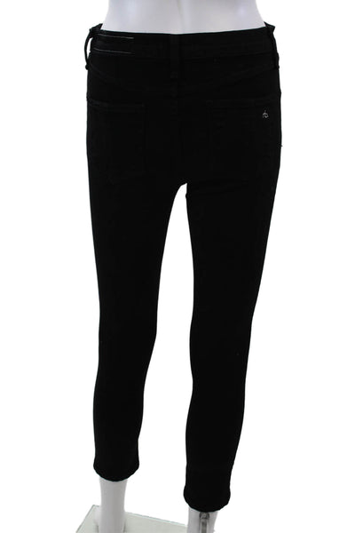 Rag & Bone Jean Womens Lace Up Skinny leg Jeans Coal Black Cotton Size 26