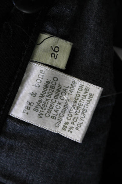 Rag & Bone Jean Womens Lace Up Skinny leg Jeans Coal Black Cotton Size 26