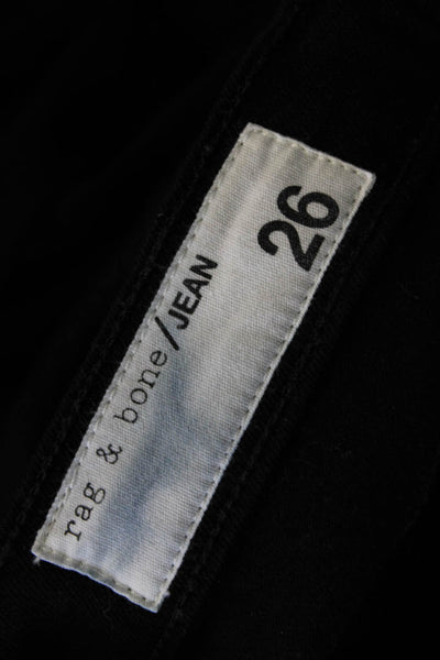 Rag & Bone Jean Womens Lace Up Skinny leg Jeans Coal Black Cotton Size 26