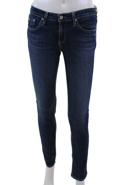 AG Adriano Goldschmied Womens The Stilt Cigarette Leg Jeans Blue Cotton Size 26