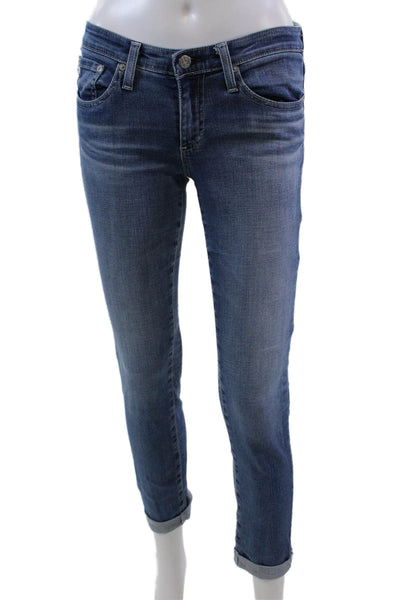 AG Adriano Goldschmied Womens The Stilt Roll Up Jeans Blue Cotton Size 26