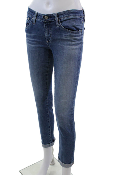 AG Adriano Goldschmied Womens The Stilt Roll Up Jeans Blue Cotton Size 26