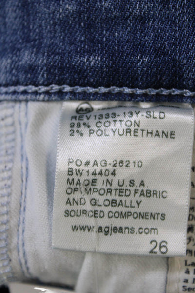 AG Adriano Goldschmied Womens The Stilt Roll Up Jeans Blue Cotton Size 26