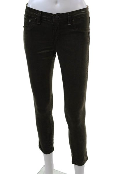 Rag & Bone Jean Womens Mid Rise Skinny Leg Pants Loden Brown Cotton Size 26