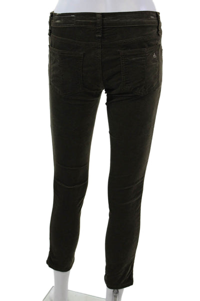 Rag & Bone Jean Womens Mid Rise Skinny Leg Pants Loden Brown Cotton Size 26