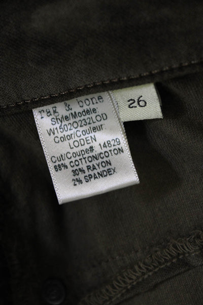Rag & Bone Jean Womens Mid Rise Skinny Leg Pants Loden Brown Cotton Size 26