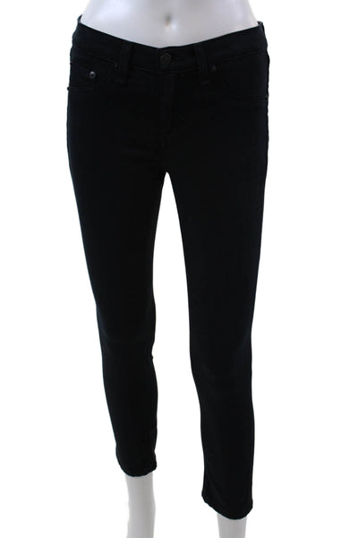 Rag & Bone Jean Womens Mid Rise Leggings Pants Plush Black Cotton Size 26