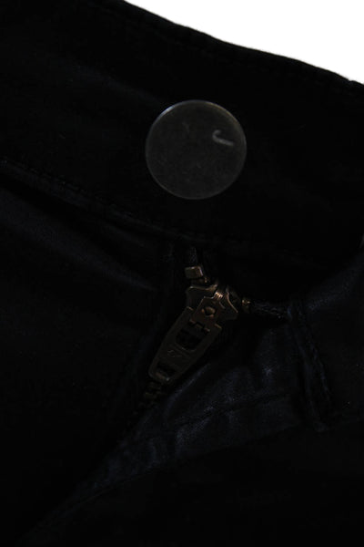 J Brand Womens Mid Rise Zip Up Slim Leg Utility Pants Black Cotton Size 26