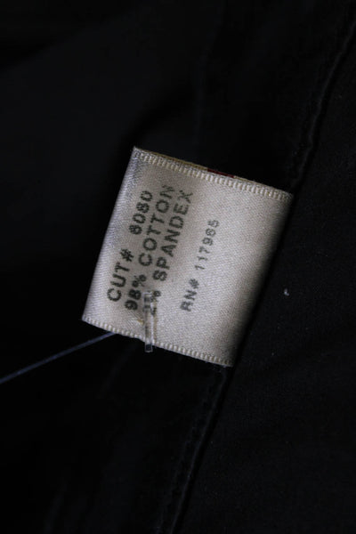 J Brand Womens Mid Rise Zip Up Slim Leg Utility Pants Black Cotton Size 26