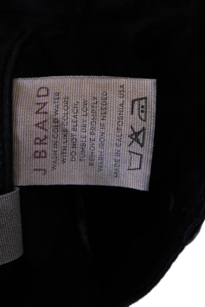 J Brand Womens Mid Rise Zip Up Slim Leg Utility Pants Black Cotton Size 26