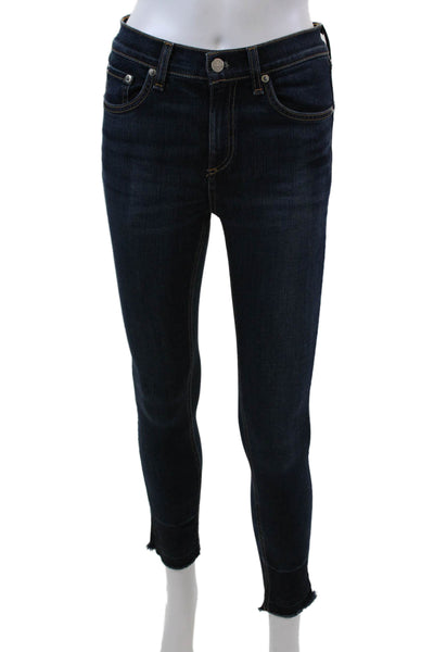 Rag & Bone Jean Womens 10 Inch Capri Leg Stanwix Wash Jeans Blue Cotton Size 25