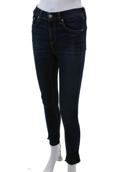 Rag & Bone Jean Womens 10 Inch Capri Leg Stanwix Wash Jeans Blue Cotton Size 25