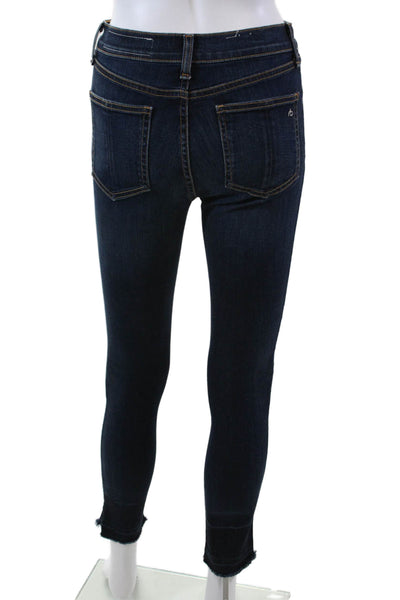 Rag & Bone Jean Womens 10 Inch Capri Leg Stanwix Wash Jeans Blue Cotton Size 25
