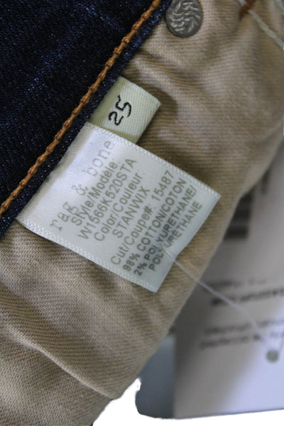Rag & Bone Jean Womens 10 Inch Capri Leg Stanwix Wash Jeans Blue Cotton Size 25