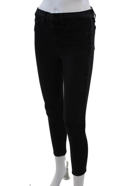 Rag & Bone Jean Womens High Rise Zip Up Leggings Jeans Black Cotton Size 26
