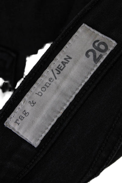 Rag & Bone Jean Womens High Rise Zip Up Leggings Jeans Black Cotton Size 26
