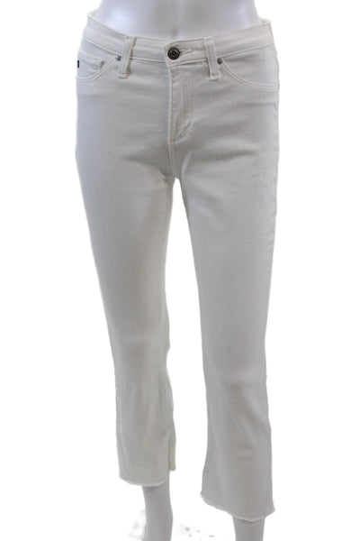 AG Adriano Goldschmied Womens High Rise The Jodi Crop Jeans White Size 25