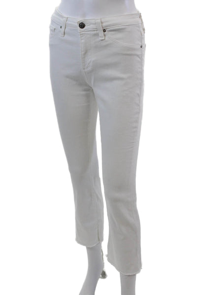 AG Adriano Goldschmied Womens High Rise The Jodi Crop Jeans White Size 25