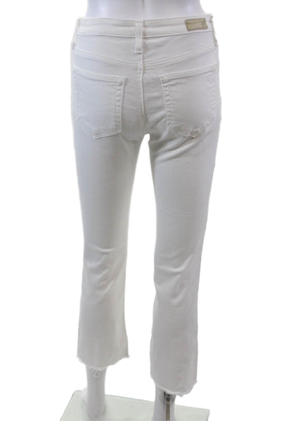 AG Adriano Goldschmied Womens High Rise The Jodi Crop Jeans White Size 25