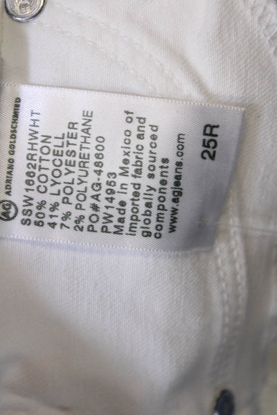 AG Adriano Goldschmied Womens High Rise The Jodi Crop Jeans White Size 25