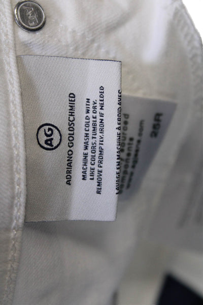 AG Adriano Goldschmied Womens High Rise The Jodi Crop Jeans White Size 25