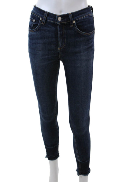 Rag & Bone Jean Womens Stanwix Wash 10 Inch Capri Leg Jeans Blue Cotton Size 25