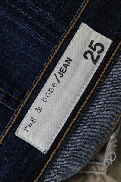 Rag & Bone Jean Womens Stanwix Wash 10 Inch Capri Leg Jeans Blue Cotton Size 25