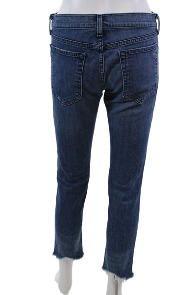 Rag & Bone Womens Dre Capri Raw Hem Slim Leg Jeans Blue Cotton Size 25
