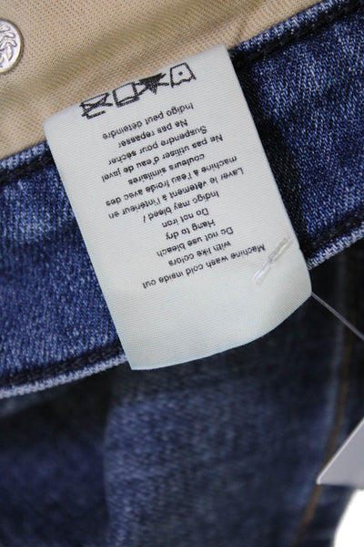 Rag & Bone Womens Dre Capri Raw Hem Slim Leg Jeans Blue Cotton Size 25