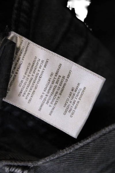 Re/Done Womens Cotton Distressed High-Rise Straight Jeans Gray Size 23