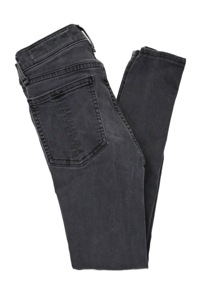Rag & Bone Jean Womens Cotton Zippered Mid-Rise Skinny Jeans Gray Size 23