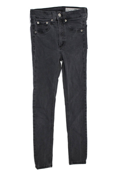 Rag & Bone Jean Womens Cotton Zippered Mid-Rise Skinny Jeans Gray Size 23