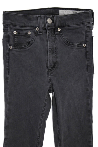 Rag & Bone Jean Womens Cotton Zippered Mid-Rise Skinny Jeans Gray Size 23