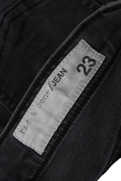 Rag & Bone Jean Womens Cotton Zippered Mid-Rise Skinny Jeans Gray Size 23