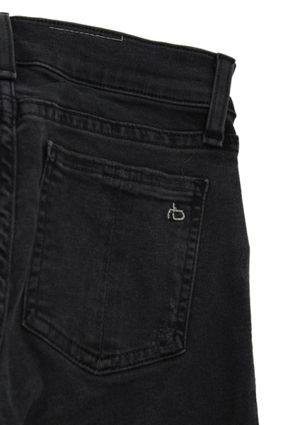 Rag & Bone Jean Womens Cotton Stretch Distressed Skinny Jeans Black Size 23