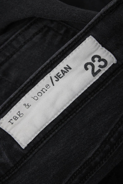 Rag & Bone Jean Womens Cotton Stretch Distressed Skinny Jeans Black Size 23