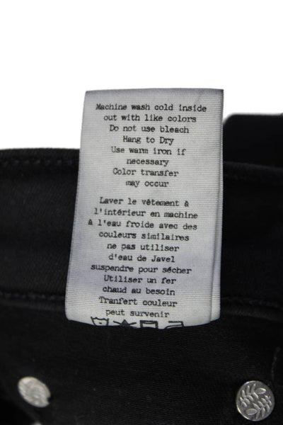 Rag & Bone Jean Womens High Rise Ankle Skinny Leg Jeans Black Cotton Size 25