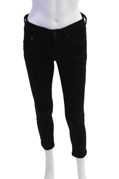 Rag & Bone Jean Womens High Rise Skinny Leg Jeans Black Cotton Size 26
