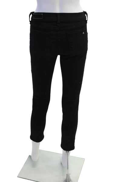 Rag & Bone Jean Womens High Rise Skinny Leg Jeans Black Cotton Size 26
