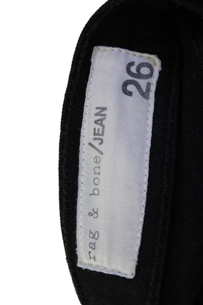Rag & Bone Jean Womens High Rise Skinny Leg Jeans Black Cotton Size 26