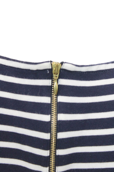 Theory Womens Striped Half Sleeve Round Neck T-Shirt Dress Navy Blue Size P