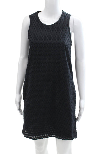 Rag & Bone Womens Cotton Geometric Back Zipped A-Line Dress Navy Blue Size 2XS