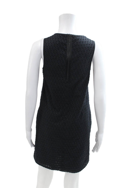 Rag & Bone Womens Cotton Geometric Back Zipped A-Line Dress Navy Blue Size 2XS