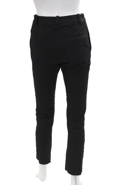 Joseph Abboud Womens Flat Front Straight Leg Slim Fit Pants Black Size 34