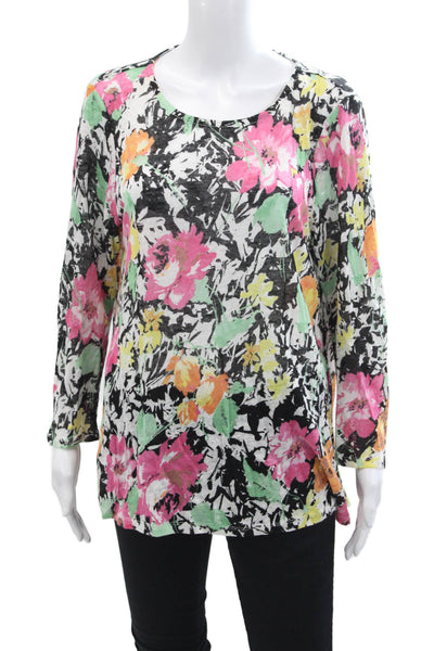 Lauren Ralph Lauren Womens Linen Floral Pullover Sweater Multicolor Size XL